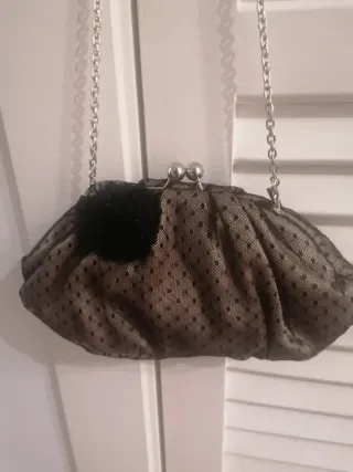 Bolso de fiesta Menbur beige y negro