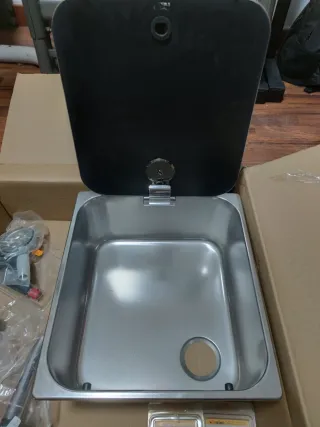 Fregadero Camper Tapa Vidrio