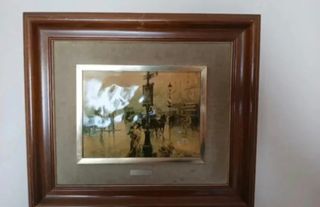 Cuadro decorativo madera y metal