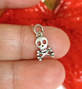 Mini colgante calavera plata de ley