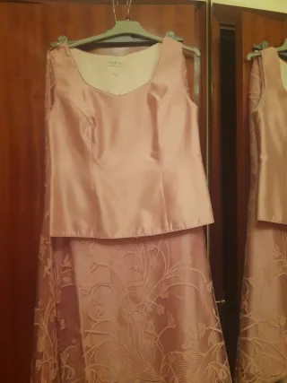 Elegante traje de fiesta 3 piezas rosa palo