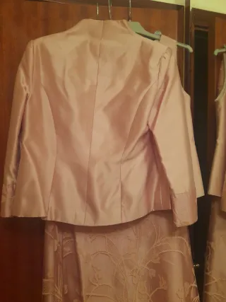 Elegante traje de fiesta 3 piezas rosa palo