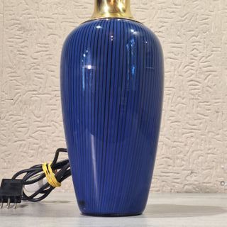 Lampada da tavolo Veart vintage blu e oro