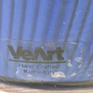 Lampada da tavolo Veart vintage blu e oro