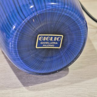 Lampada da tavolo Veart vintage blu e oro