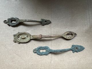 Set 3 Maniglie Antiche Ottone