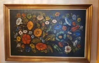 Cuadro de flores multicolor