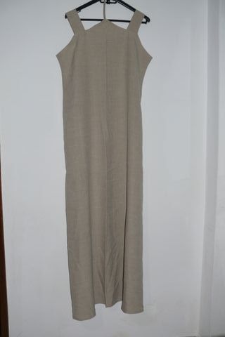 Conjunto Abaya e Vestido Preto e Bege