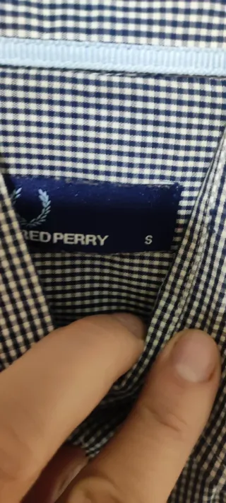 Camisa Fred Perry cuadros pequeños manga larga