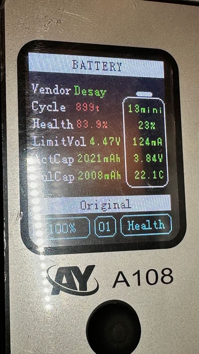 Batteria iPhone 13 mini - 83%. Originale Apple 