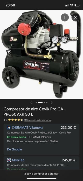 CAMBIO Compresor Cevik
