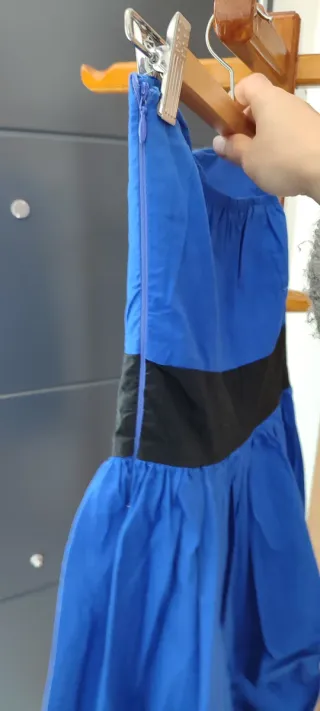 Vestido palabra de honor azul