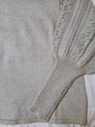 Jersey beige manga calada