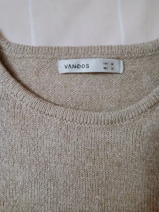 Jersey beige manga calada