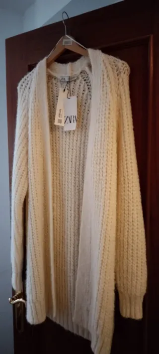 Chaqueta Zara Lana Talla Única Blanca