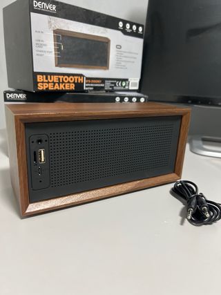 Altavoz Denver Bluetooth Vintage Madera Gris