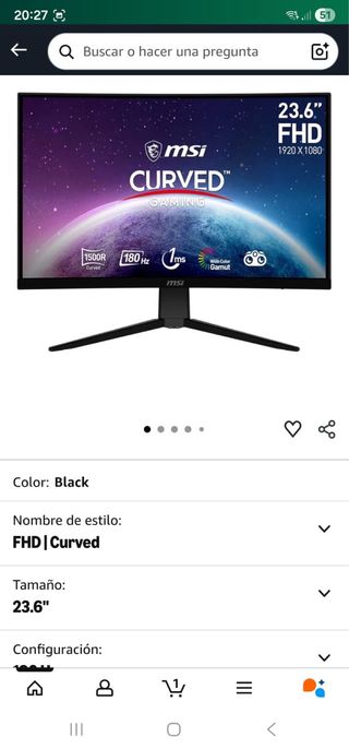 Monitor MSI Curvo Gaming FHD 23.6
