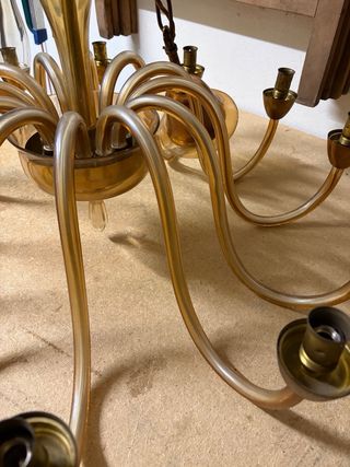 Ricambi Lampadario Vetro Murano Oro Trasparente