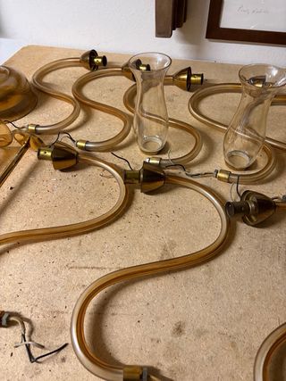 Ricambi Lampadario Vetro Murano Oro Trasparente