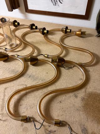 Ricambi Lampadario Vetro Murano Oro Trasparente