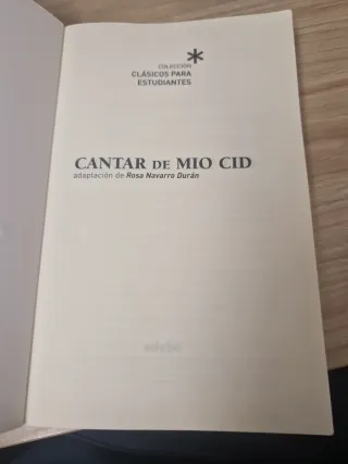 Clásicos para Estudiantes: EL CANTAR DE MIO CID...