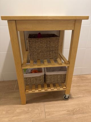 Carrito auxiliar cocina de madera