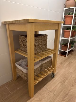 Carrito auxiliar cocina de madera