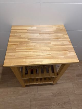 Carrito auxiliar cocina de madera
