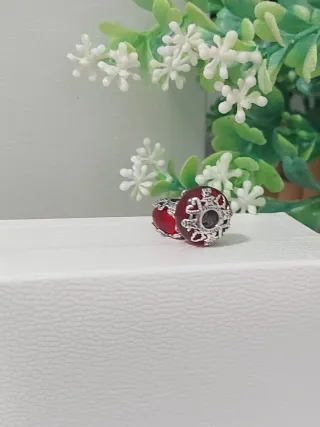 2 Charms Pandora Rojo y Plateado