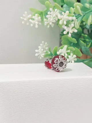 2 Charms Pandora Rojo y Plateado