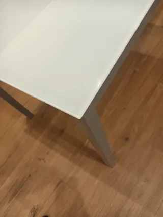 Mesa de cocina cristal y metal