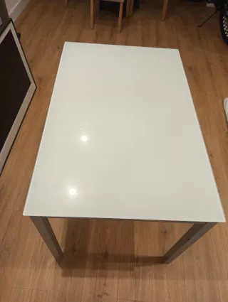 Mesa de cocina cristal y metal