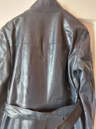 Cappotto Vera Pelle Made in Italy Blu