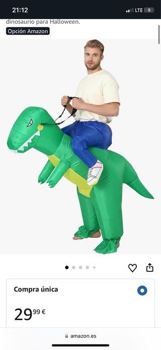 Disfraz inflable dinosaurio Halloween