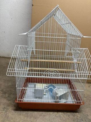 Jaula para pájaros grande blanca
