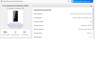Torre HP Pavilion p6-2400es i5