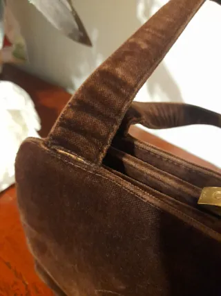 Borsa Chanel Vintage Marrone Velluto