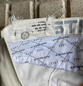 Calças G-Star Raw 3301 Brancas W28L30