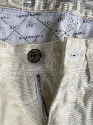 Calças G-Star Raw 3301 Brancas W28L30