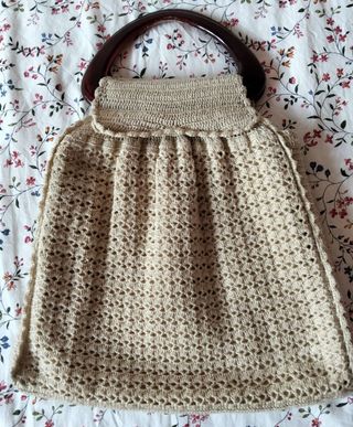 BOLSO BEIGE DE GANCHILLO MUJER HECHO A MANO
