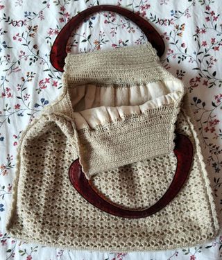 BOLSO BEIGE DE GANCHILLO MUJER HECHO A MANO
