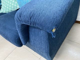 Sofá 2 plazas azul tela