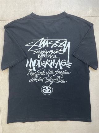 Camiseta Stüssy Negra Logo Espalda Talla S