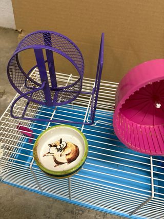 Jaula Hámster Azul y Blanca