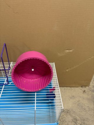 Jaula Hámster Azul y Blanca