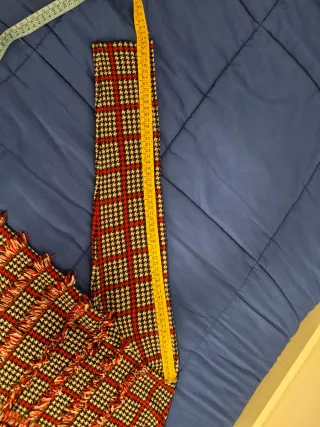 Blazer donna a quadri con frange