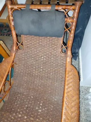 Lettino Relax in Rattan Marrone