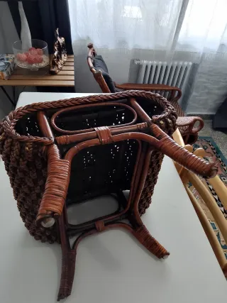 Lettino Relax in Rattan Marrone