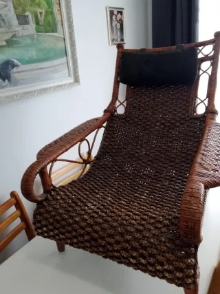 Lettino Relax in Rattan Marrone