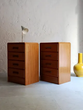 2 Mesitas de noche cajoneras BIOK - vintage 70s